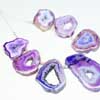 Natural Purple Window Druzy Polished Slice Beads Quantity 7 Beads & Sizes from 25mm to 43mm approx. 